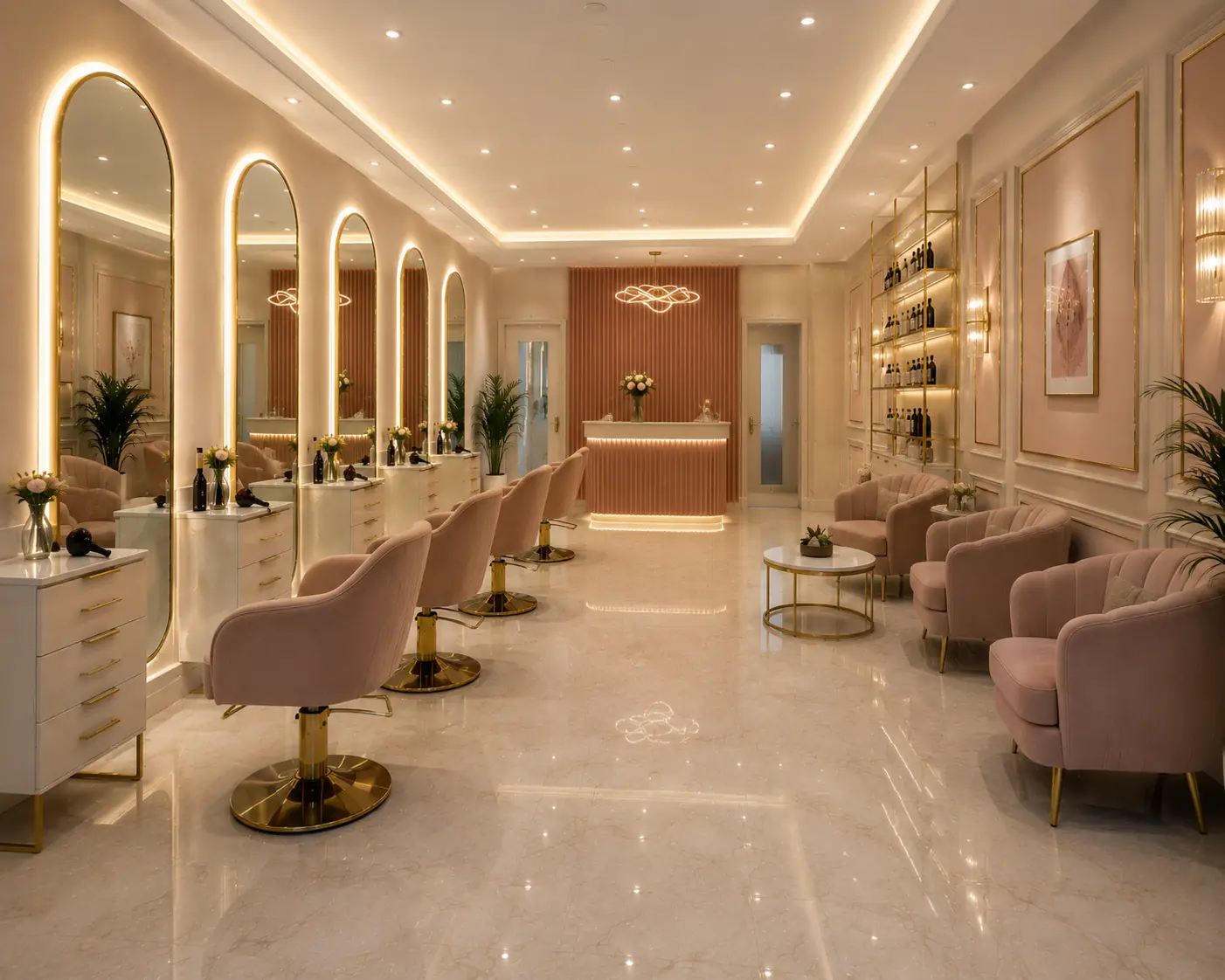Ladies salon interior design and fit-out in Dubai by Al Sahm
